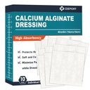 Alginate de calciu Pad-uri de dressing rana, 4' x 4' patch-uri [10 Pachet individual], rochie de înaltă absorbție, produse de îngrijire a rănilor moale, Pad-uri confortabile & Gentle și non Stick pentru îngrijirea rănilor