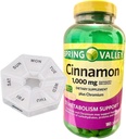 Weekly Pill Organizator, Include un Spring Valley Scorțișoară 1000 mg, Supliment alimentar, 180 capsule.
