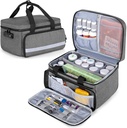CURMIO Sticla de pastile Organizator depozitare, cutie de blocare medicamente pentru organizator de pastile și materiale medicale, Gray (design patentat)