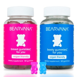 BEARVANA Top & Peach Support Combo Pack Multivitamin Gummies for Women | Includes Herbal Extracts & Essential Vitamins | Berry Flavor | 2-Pack (120 Gummies)