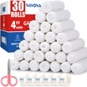 Navona Tifon Rolls 30 Pack, 4 în x 4.1 Yards, Tifon rostogolit individual, Mumia Wrap, Premium Gauze Wrap Roll pentru răni