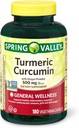 Spring Valley Turmeric Curcumin 500 mg cu 50 mg Ginger Powder Twin Pack 180 Capsule vegetariene