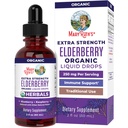 MaryRuth Organics Elderberry Syrup Extra Putere, USDA Organic Elderberry, Sugar Free Adulți și copii Supplement de sprijin imun pentru vârstele 1+, Clean Label Project Verified®, Vegan, Gluten gratuit, 2 Fl Oz