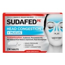 Congestia de cap de PE udaţi + Tablete de relief Mucus pentru presiune sinusală, congestie, durere de cap, decongestionare non- Drowsy cu Acetaminofen, Guaifensin & Fenilephrine HCI, 24 ct