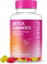 Pink Stork Detox Gummies, Cidru de mere Otegar Gumries cu ghimbir pentru a ajuta la sprijinirea Blooting, Sanatate Gut si Digestion, Gummies Mesteca ACV - 44 Conte, 1 pachet, 0.3 lire sterline