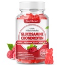 urs moale Glucosamină Chondroitin Gumies, Glucosamină Chondroitin MSM fără zahăr Supliment cu Elderberry Turmeric Supports Joint Health & Antioxidant, Raspberry Flavored 60 Count