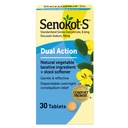 Senokot-S Ingredient laxativ vegetal dual acţiune naturală Plus Stool Softner Tablets, Docusate Sodium, Senna Concentrat, Gentle, Relief Overnight De la constipaţie ocazională, 30 t