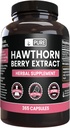 Ingrediente originale pure Extract de Hawthorn Berry nici magneziu sau umplutura de orez, întotdeauna pură, Lab verificat (365 capsule)