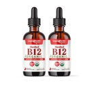 LIQUIDHEALTH USDA Organic Methyl Vitamina B12 Metilcobalamină Picături lichide cu Tart Cherry Juice - Boost Energy, Immune Support, Imbunatatirea Memoriei & Concentration - Statele Unite ale Americii Made, Vegan, Non-GMO (2 Pack)