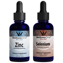 WellnessOne Ionic Liquid Zinc & Seleniu Picături lichide - Zinc Seleniu Bundle pentru a sprijini sistemul imunitar & Tiroidal & Heart Health - 1.67 fl oz Zinc & Seleniu Picături lichide