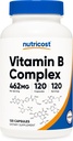 Nutricost High Potency Vitamin B Complex 462mg, 120 Capsules - with Vitamin C - Energy Complex