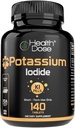 Doza de potasiu Iodidă (KI) - 130 mg, 140 comprimate - Protecţie tiroidiană pe termen scurt, Supliment de iod şi Asistenţă pentru sănătate tiroidiană. Aprovizionare lunară completă.