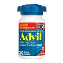 Advil Pain Reliever și Reductor Febră, Durere de relief Medicina cu Ibuprofen 200 mg pentru dureri articulare, dureri musculare și dureri de artrită minore - 200 comprimate filmate cu capac de artrită ușor deschisă