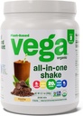 Vega Organic All-in-One Vegan Proteine Powder Mocha (9 serviri) Superfood Ingrediente, Vitamine pentru Suport Imunitate, Keto Friendly, Pea Proteina pentru Femei & Men, 12,7oz (Packaging May Vary)