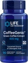 Life Extensie CoffeeGenic® Green Coffee Extract, 400 mg, standardizat pentru 50% acid clorogenic, After-Meal Metabolism Support, Gluten Free, Non-GMO, Vegetarian, 90 capsule