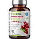 biofix D- Mannose 1000mg Capsule cu Cranberry & Probiotice - D Manose Suplimente pentru femei - D- Mannose pastile pentru tract urinar & Bladder Health Support - Digestive Well-Being - 120 Vcaps