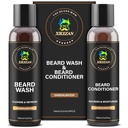 XIKEZAN Beard Wash & Beard Balsam natural Softner Set w/Argan & Jojoba Oils Smooths & Consolideaza Craciun Stocking Stuffers Cadouri de ziua Tata pentru barbati El tata prietenul sot