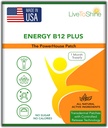 Live To Shine B12 Energy Plus Topical Patch - Suport energie și focalizare pentru femei și bărbați - 30 de zile de aprovizionare - Statele Unite ale Americii Made