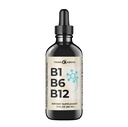 B1 B6 B12 Drops Vitamina lichid - Nervie, energie, supliment de suport pentru creier - aroma fructat-ca - metilcobalamină, tiamină, piridoxină - 60 de zile de aprovizionare - 2 oz - pentru bărbați și femei - Pur și simplu fabricate