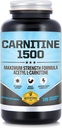 Carnitina 1500 - Acetil L-Carnitina 1500mg Rezistenta maxima Carnitina Supliment - Suporturi Energie, Memorie, Focus si managementul pierderii in greutate - 120 Capsule vegetariene