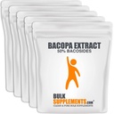 BulkSupplements.com Bacopa Extract pulbere - Bacopa Monnieri Supliment, Bacopa pulbere - Bacopa Suplimente, Vegan & Gluten gratuit, 500 mg per Serving, 5kg (11 lbs) (Pachet de 5)
