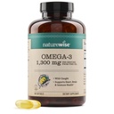 NatureWise Ultra Omega 3 Fish Oil 2200 mg - Trigliceride Form - Lemon Flavor - Wild-Caught Fish Oil + EPA & DHA - Supports Brain & Heart Health - Burpless, Non-GMO - 180 Softgels[3-Month Supply]