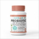 Probiotic cu Probiotic Fibre Blend Capsule Veggie - 60 Miliarde CFU -10 Tulpini probiotice/Digestie mai ușoară,Fuller Nutrition/Organic/Natural pentru femei și bărbați (60.0 Serviri)