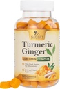 Curcumina turmerica Supliment Gumiile - 95% Curcuminoide cu Turmeric & Ginger, Pepper negru pentru cea mai buna absorbtie, Nature's Vegan Support, Non-GMO, Gluten Free, Gummy Peach Flavoare - 120 Gume