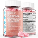 Zahăr Gratuit Garcinia Cambogia Gummies 1000mg 95% HCA Extract pur cu L-Carnitina, Cetone de zmeură, Crom, Green Coffee Bean pentru metabolism, 100% Extract organic, Vegan, aromă de căpșuni 60 Cts