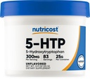 Nutricost 5-HTP pulbere 25 Grams (300 mg per servire) - Gluten gratuit & non-GMO, Pur 5-htp