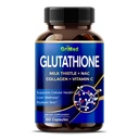GriMed Glutatione 1200mg - X10 Power with Milk Thistle, NAC, Colagen, Vitamina C - Cellular Wellness, Radiant Skin - USA Made & Testat (150 Count (Pachet de 1)