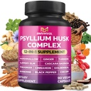 BMVINVOL Psyllium Husk, Slippery Elm, Cascara Sagrada, Schinduf, Berberine, Scorțișoară, Turmeric + 5 Mores - Suport imun și Supliment de sănătate digestivă - 90 capsule