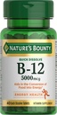 Natura's Bounty Vitamina B12, suporta energie metabolice și sistemul nervos de sănătate, 5000mcg, 40 comprimate rapid dizolvare