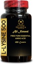L-LYSINE 500 - Forma gratuita Aminoacidi, L L Lysine Complex, Immune Supplement, Lip & Skin Health Supplement, Suport Hormone Regulamentul, L-Lysine Supliment - 1 flacon 100 Counts