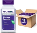 Natrol Memory Complex cu Ginkgo Biloba 120mg și vitamine B, Supliment alimentar pentru sănătate cerebrală și suport de memorie, 60 comprimate, 30 zile de aprovizionare (Pachet de 12)