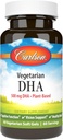 Carlson - Vegetarian DHA, 500 mg DHA, Plant based, Sustainable Soursed from Algae, Brain Support, Mood Health, 60 Softgels