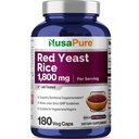 NusaPure Red Yeast Rice 1800mg 180 Capsule vegetale (non-GMO, Vegan)