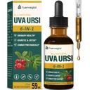 Uva Ursi Bearberry picaturi naturale diuretice, sanatate urinara & Rinichi Curatare Detox Suplimentul Herbal Suport UTI & apă Away, Extract W / Dandelion Root Cranberry, Alcool-Free Tinctură.2oz
