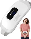 Pad portabil de încălzire CooCo pentru crampe de perioadă, Centură de talie fără fir pentru relief crampă menstruală, Pad de căldură rapidă cu 4 niveluri de căldură și 4 Moduri de vibrație, Cadouri pentru femei fată, alb