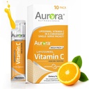 Aurora Nutrascience Mega-Pack Liposomale Vitamina C, Immune Support, 3000 mg Per Serving, Vegan, Gluten Free, Non-GMO, 10 Pachete de servire, Orange