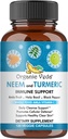 Capsule organice Veda Neem & Turmeric cu Amla Fruit, Tulsi, Holy Basil, Black Pepper Extract - Suport imunitar Supliment alimentar - Boosts sănătos piele curată și apărare celulară - 120 capsule Vegan