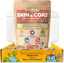 Pielea și haina Supliment cu ulei de pește și Omega 3 pentru câini și pisici - Dog Itch Relief Suplimentul pentru animale de companie de vărsare, piele uscată mâncărime și alergii - Vitamine de tratament alergie câine (90 Tabs)