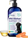 Ulei de somon sălbatic din Alaska pentru câini, Omega 3 Formula, Dog Fish Lichid ulei, Piele și Coat Supliment pentru topire, piele uscată mâncărime și alergii, EPA + DHA acidi grasi, 32 oz pompa sticla