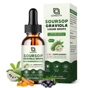 Soursop Graviola Picături lichide, Bitters Ecologic Soursop cu Elderberry & Turmeric pentru Suport Cellular, Immune, Digestive, Extrase de plante, Zahăr fără/Gluten gratuit - 1 fl oz