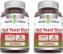 Amazing Formulas Red Yeast Rice 1200 mg per servire capsule Supliment 