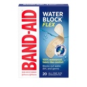 Bloc de apă Band-Aid Flex 100% Bandaje adezive rezistente la apă pentru îngrijirea rănilor cu premeditare pentru tăieturi minore, zgârieturi şi răni, design ultra-flexibil, steril, toate de o dimensiune, 20 ct