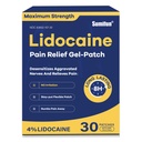 Sumifun 4% Lidocaină Dureri Relief Patch-uri 30 Număr de concentraţie maximă Numbing Gel Patch pentru spate genunchi gât dureri articulare dureri musculare Dureri topice Analgezice FSA sau HSA eligibile