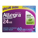 Allegra Adult 24-Hour Alergia Ajutor Gelcaps, non-Drowsy Indoor and Outdoor Alergia Medicina, 180 mg Fexofenadină HCI Antihistamin Pilula, 60-Count