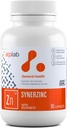ATP LAB Synerzin 90 capace - Supliment de zinc Vegan pentru bărbaţi şi femei - Suplimente minerale de zinc - Piele sănătoasă - Vitamine de zinc pentru adulţi