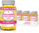 Lunakai Colagen Gummies - Formula cea mai gustoasă de proprietate - 200 mg Gume de colagen hidrolizate pentru femei și bărbați cu biotină, zinc, vitamina C și E - supliment anti-GMO anti imbatranire pentru femei - 6 ambalaj